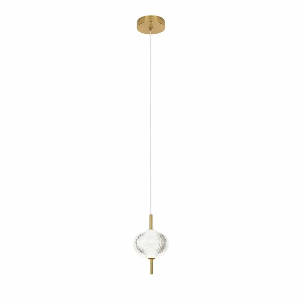 Luminaire LED suspendu SALMA simple tulipe acrylique et doré, lumière chaude élégante, idéal pour chambres et salons mod 2